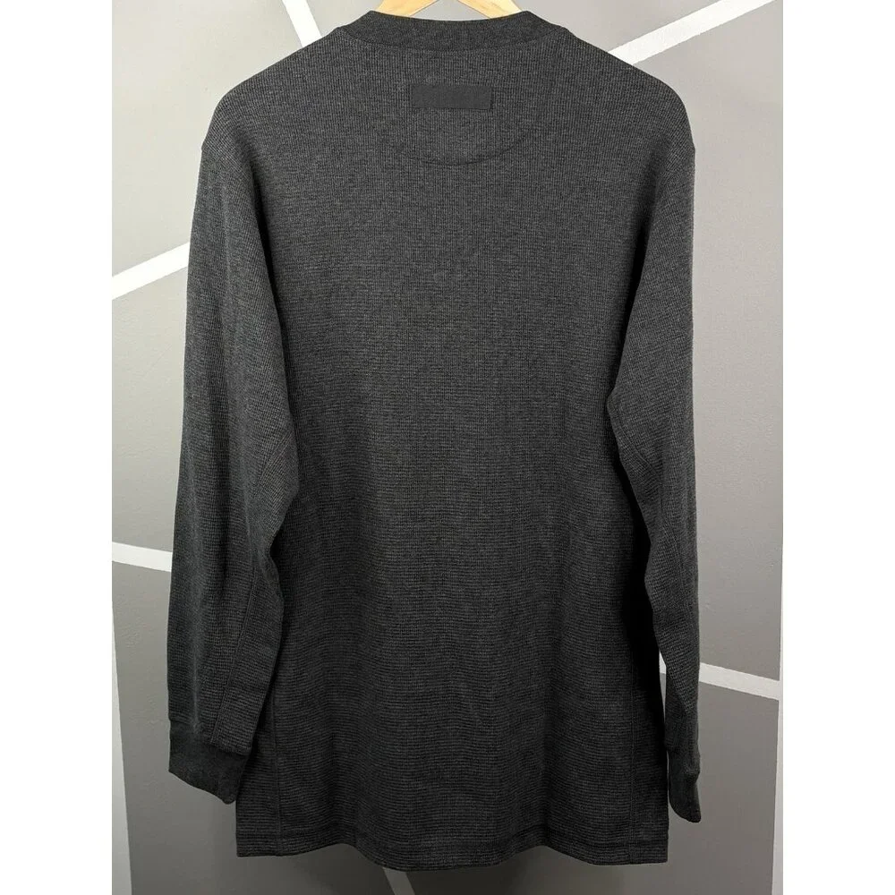 NWT Duluth Trading Co. Burly Thermal Relaxed Fit Henley Men’s M Charcoal Grey - Picture 2 of 15